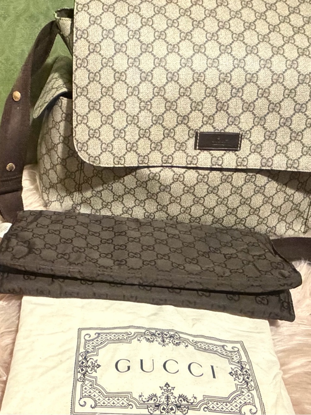 Gucci Beige/Brown Monogram changing Crossbody bag